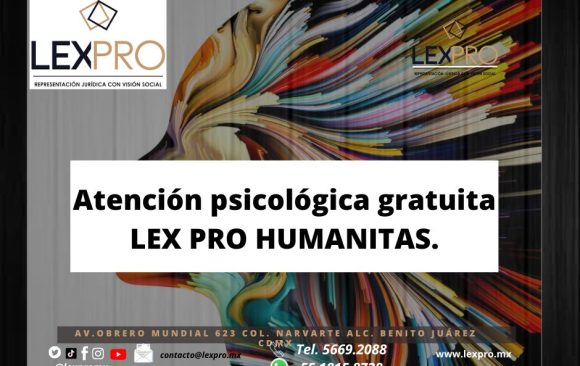 Atención psicológica gratuita LEX PRO HUMANITAS.