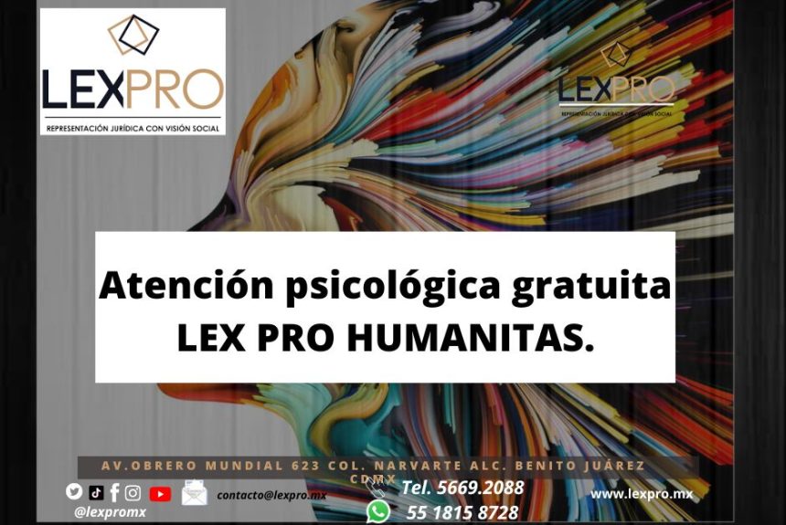 Atención psicológica gratuita LEX PRO HUMANITAS.